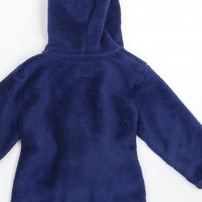 Earlydays Baby Blue Solid Fleece Kimono Robe Size 9-12 Months