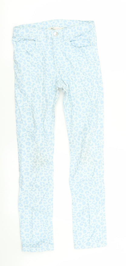 H&M Girls Blue Animal Print  Skinny Jeans Size 11-12 Years