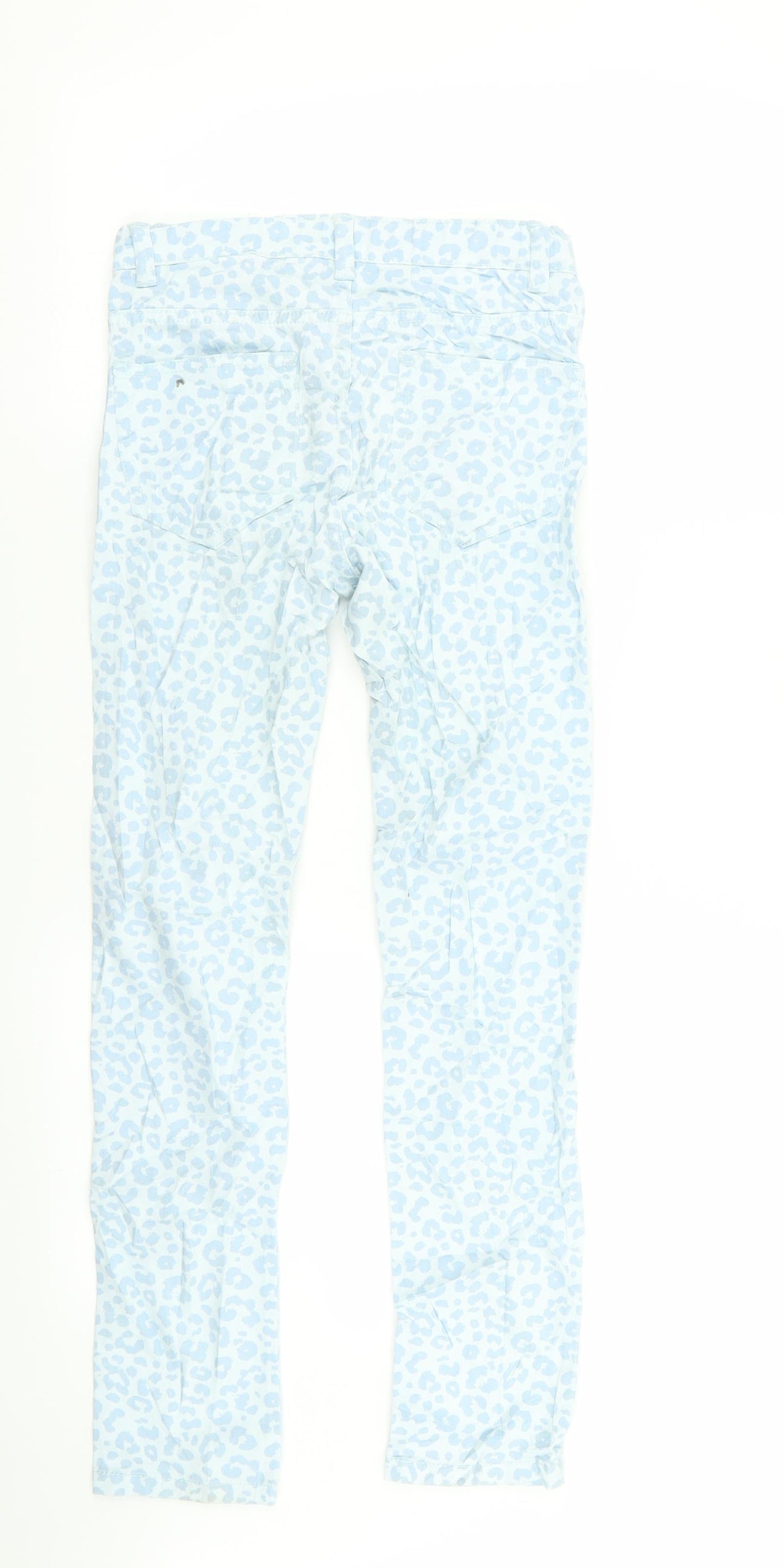 H&M Girls Blue Animal Print  Skinny Jeans Size 11-12 Years