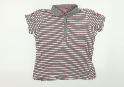 backswing Womens Multicoloured Striped  Basic Polo Size L