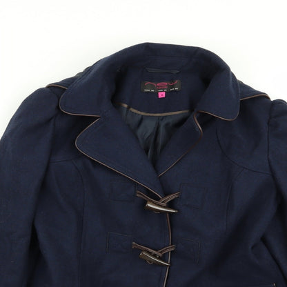 Womens UK Size 8 New Look Blue Overcoat