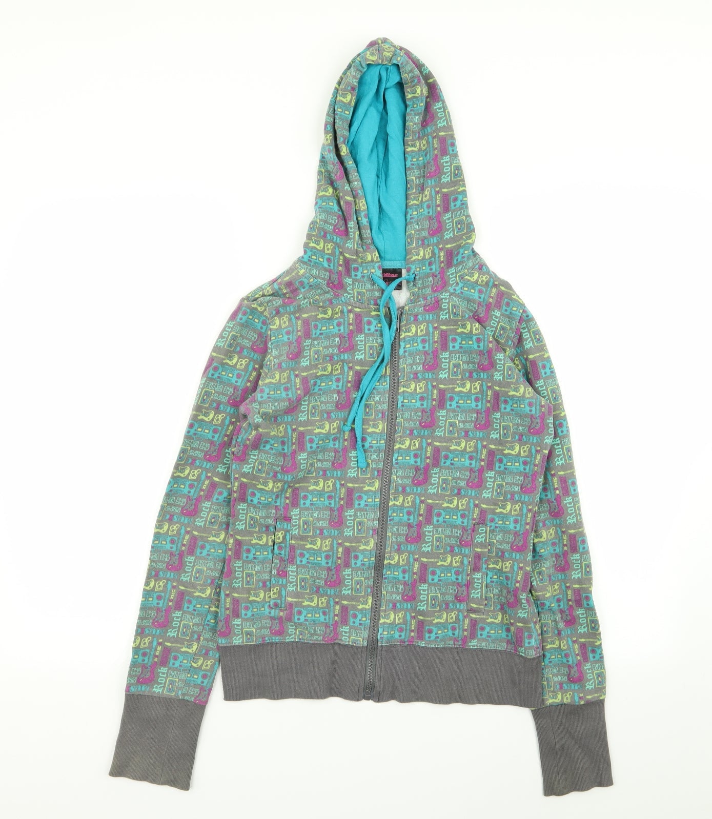 ardene Girls Multicoloured Geometric  Full Zip Jumper Size M