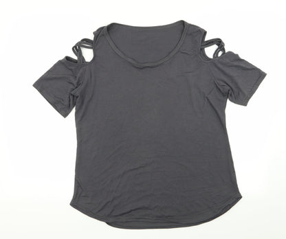 Womens UK Size XL Preworn Grey Basic T-Shirt