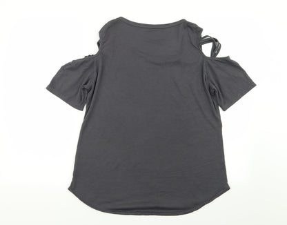 Womens UK Size XL Preworn Grey Basic T-Shirt