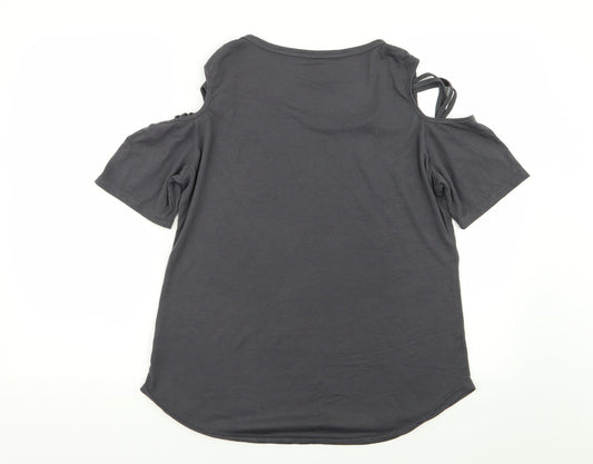Womens UK Size XL Preworn Grey Basic T-Shirt