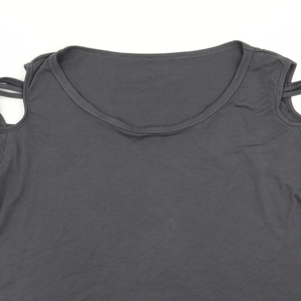 Womens UK Size XL Preworn Grey Basic T-Shirt
