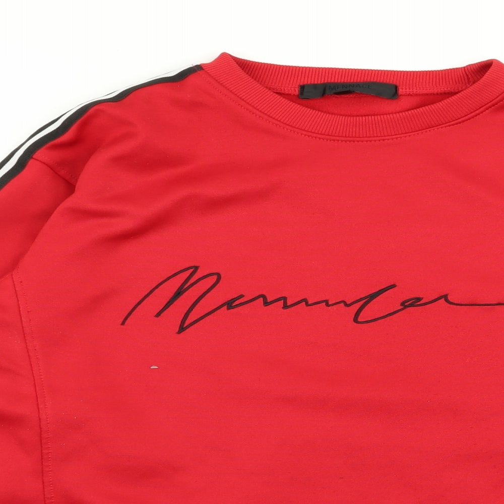 Mennace Mens Red   Pullover Jumper Size XS