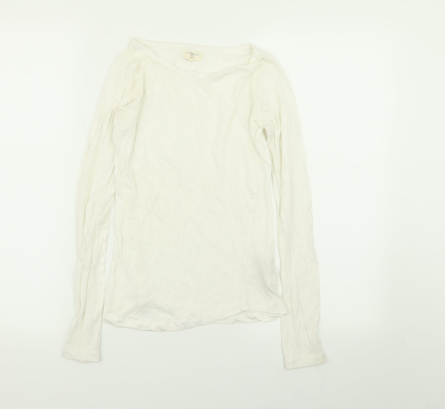 Womens UK Size 8 New Look White Basic T-Shirt