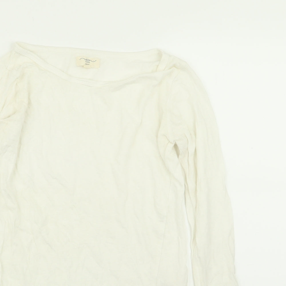 Womens UK Size 8 New Look White Basic T-Shirt