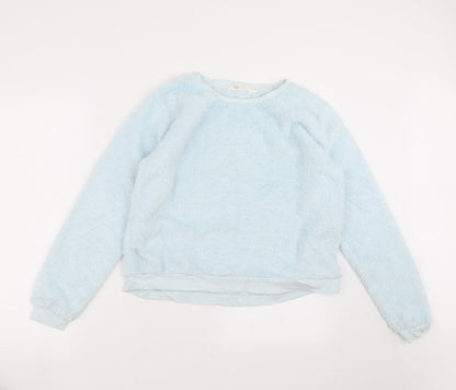 H&M Girls Blue   Pullover Jumper Size 14 Years  - fluffy