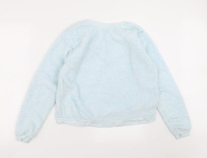 H&M Girls Blue   Pullover Jumper Size 14 Years  - fluffy