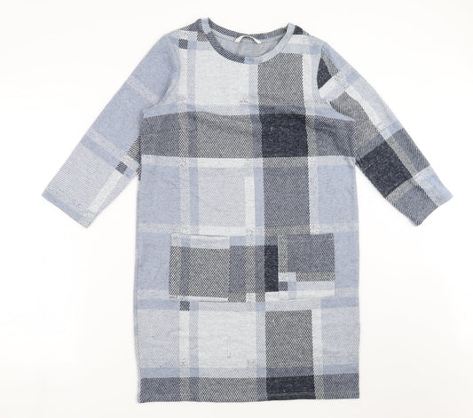 Sainsburys  Womens Blue Check  Jumper Dress  Size 10