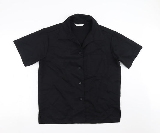Mens UK Size L Florence Roby Black  Button-Up Short Sleeve Casual Shirt