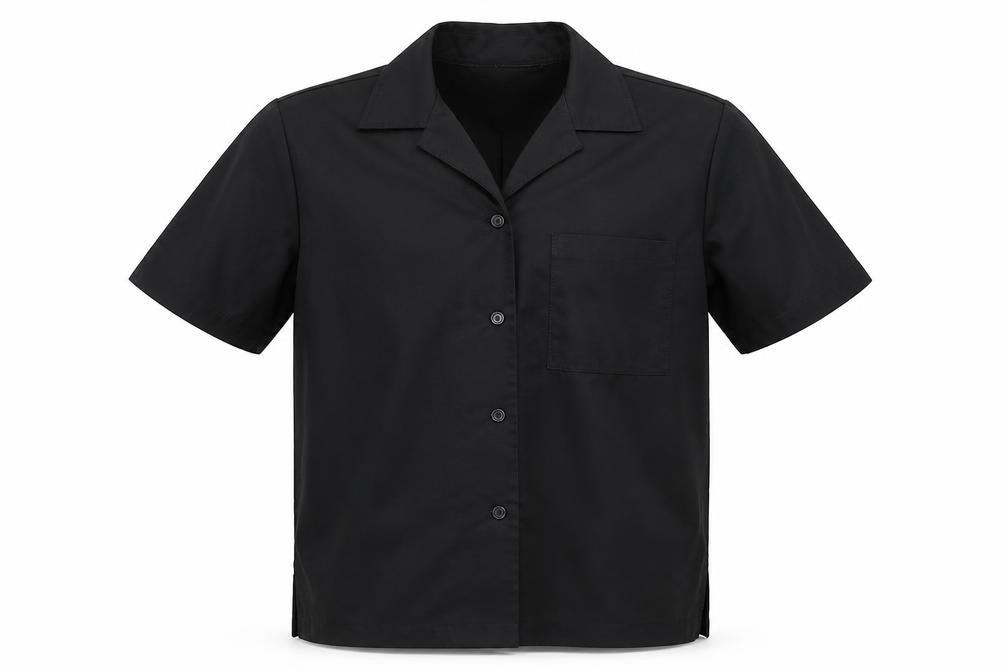 Mens UK Size L Florence Roby Black  Button-Up Short Sleeve Casual Shirt