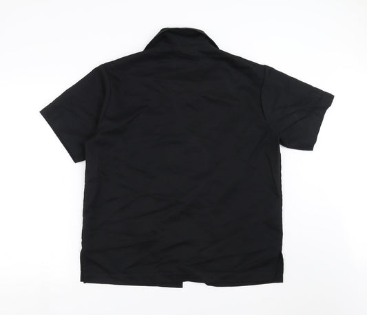 Mens UK Size L Florence Roby Black  Button-Up Short Sleeve Casual Shirt