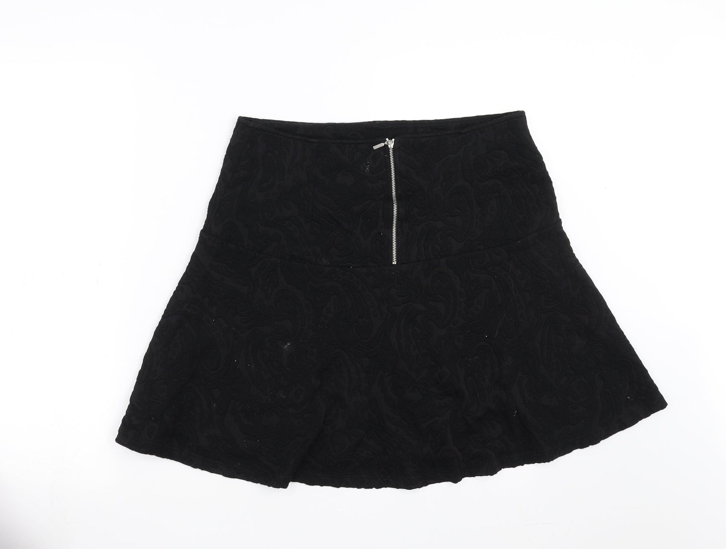 Promod Womens Black Geometric  A-Line Skirt Size 32 in