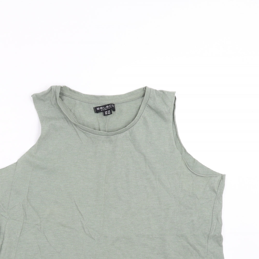 Womens UK Size 14 Select Green Basic Tank