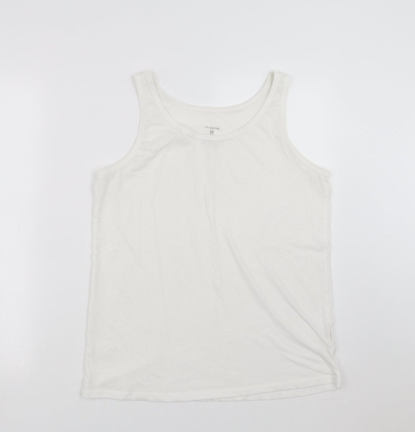 Primark Womens White   Basic Tank Size M  - slouchy fit