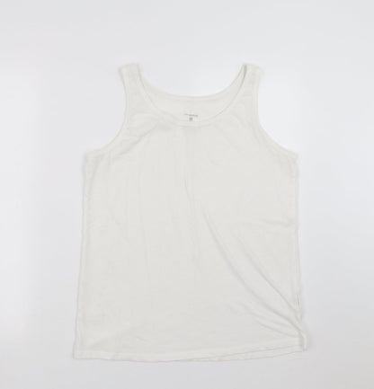 Primark Womens White   Basic Tank Size M  - slouchy fit