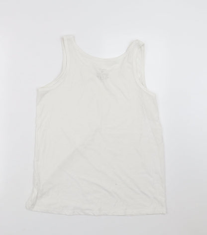 Primark Womens White   Basic Tank Size M  - slouchy fit