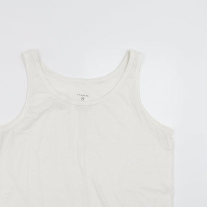 Primark Womens White   Basic Tank Size M  - slouchy fit