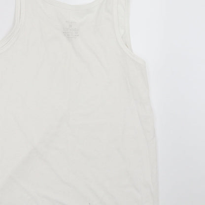 Primark Womens White   Basic Tank Size M  - slouchy fit