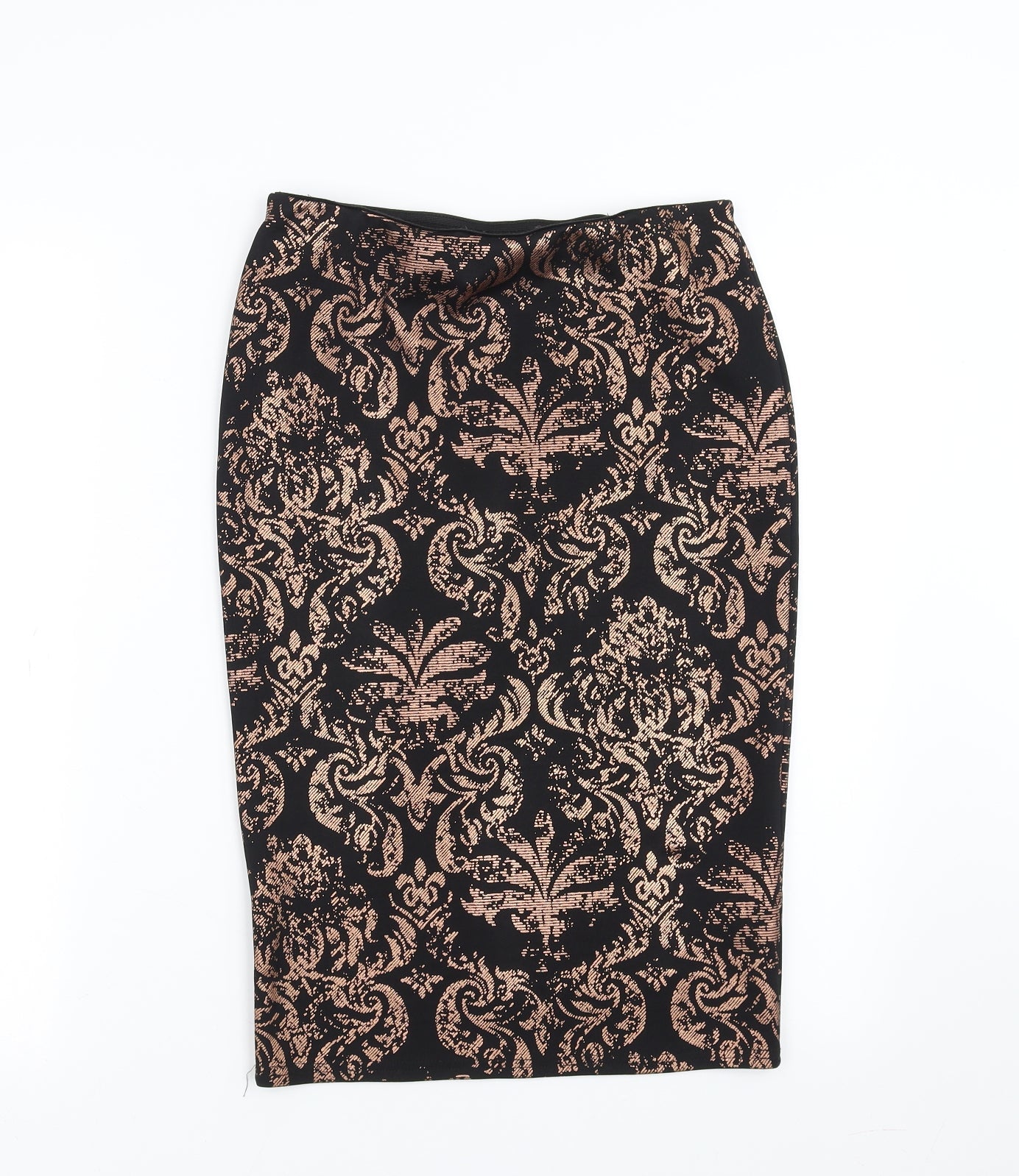 New Look Womens Black Geometric  Straight & Pencil Skirt Size 10