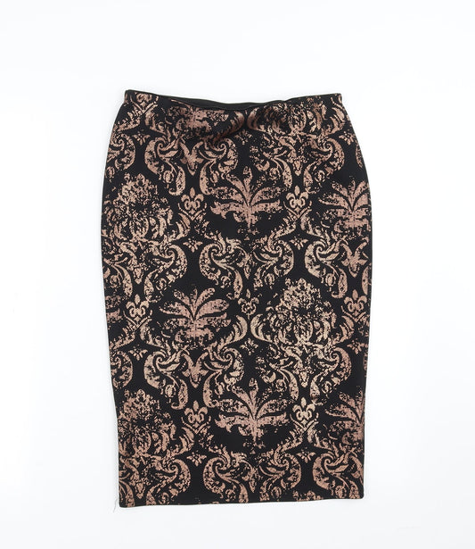 New Look Womens Black Geometric  Straight & Pencil Skirt Size 10