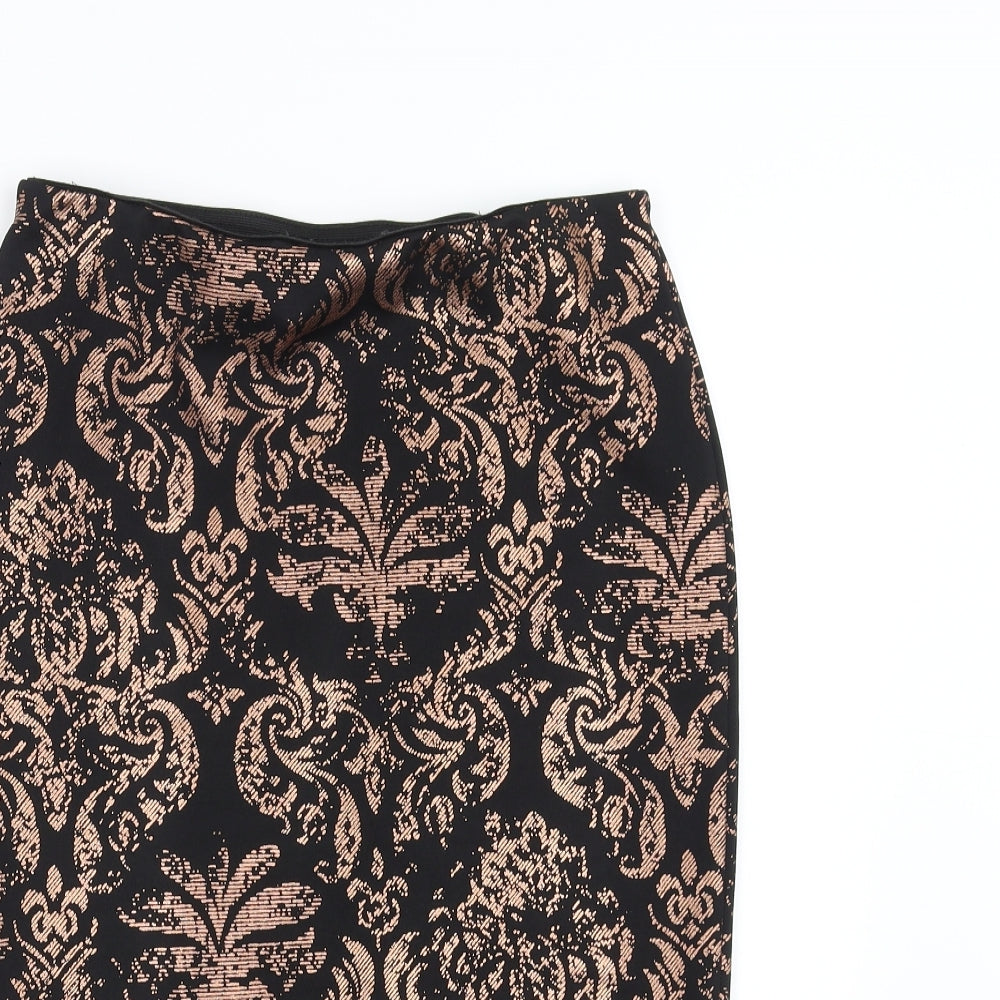 New Look Womens Black Geometric  Straight & Pencil Skirt Size 10