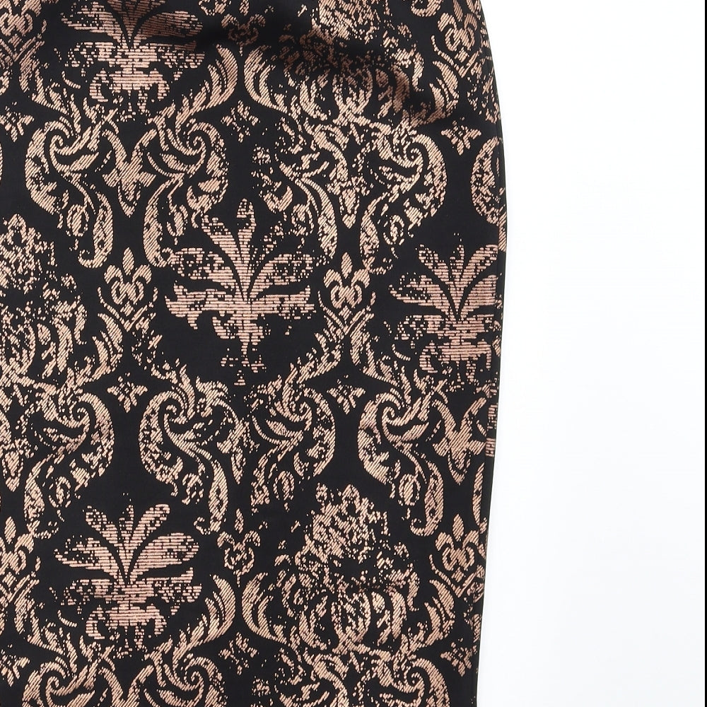 New Look Womens Black Geometric  Straight & Pencil Skirt Size 10