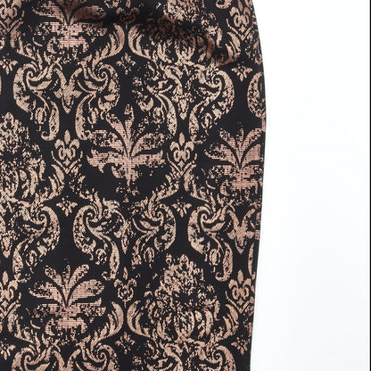 New Look Womens Black Geometric  Straight & Pencil Skirt Size 10