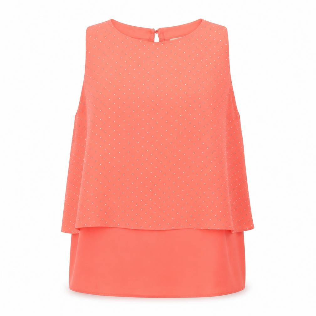 Next Womens Orange   Basic Blouse Size 14  - studded detail