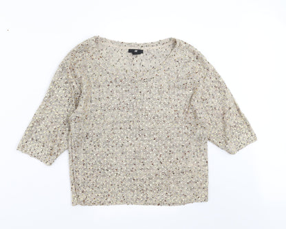 Womens UK Size XS H&M Beige Pullover Jumper