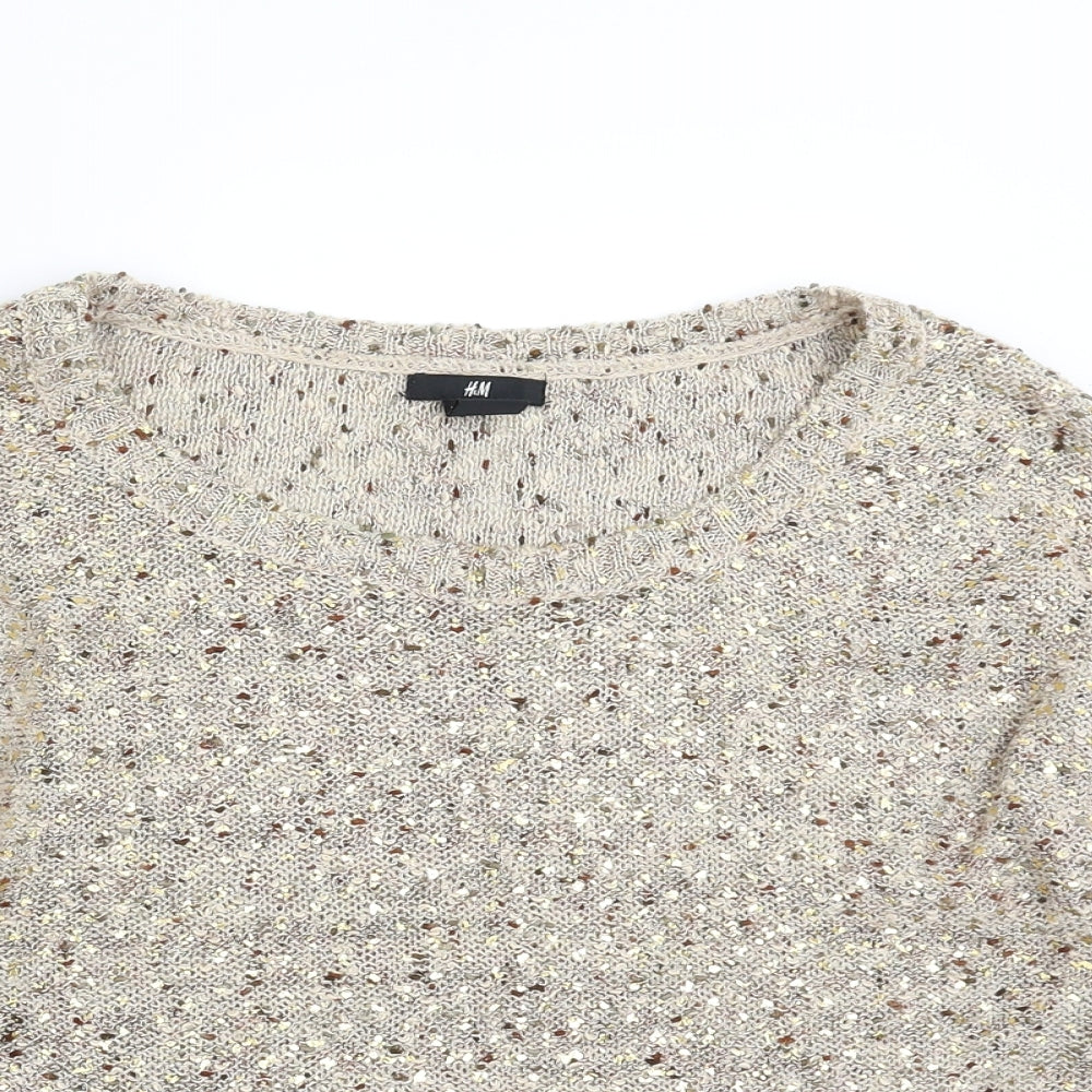 Womens UK Size XS H&M Beige Pullover Jumper