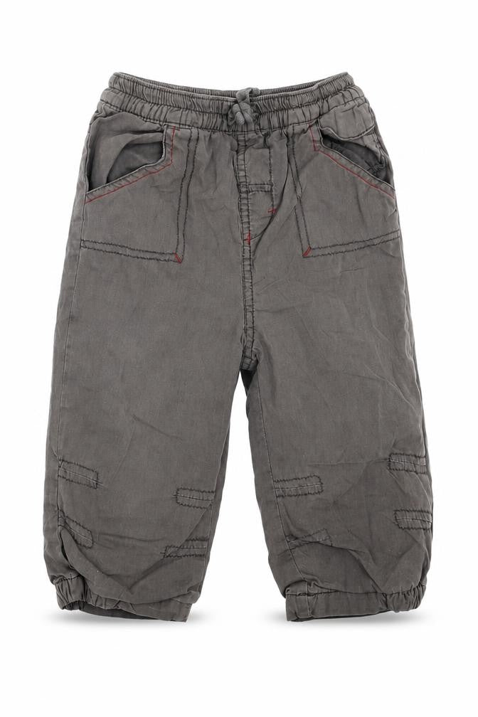Front view of Cherokee boys’ grey jogger trousers, size 9-12, months
