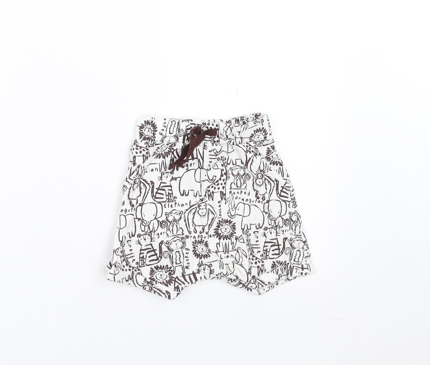 George Baby White   Cropped Trousers Size 9-12 Months  - Elephant Print shorts