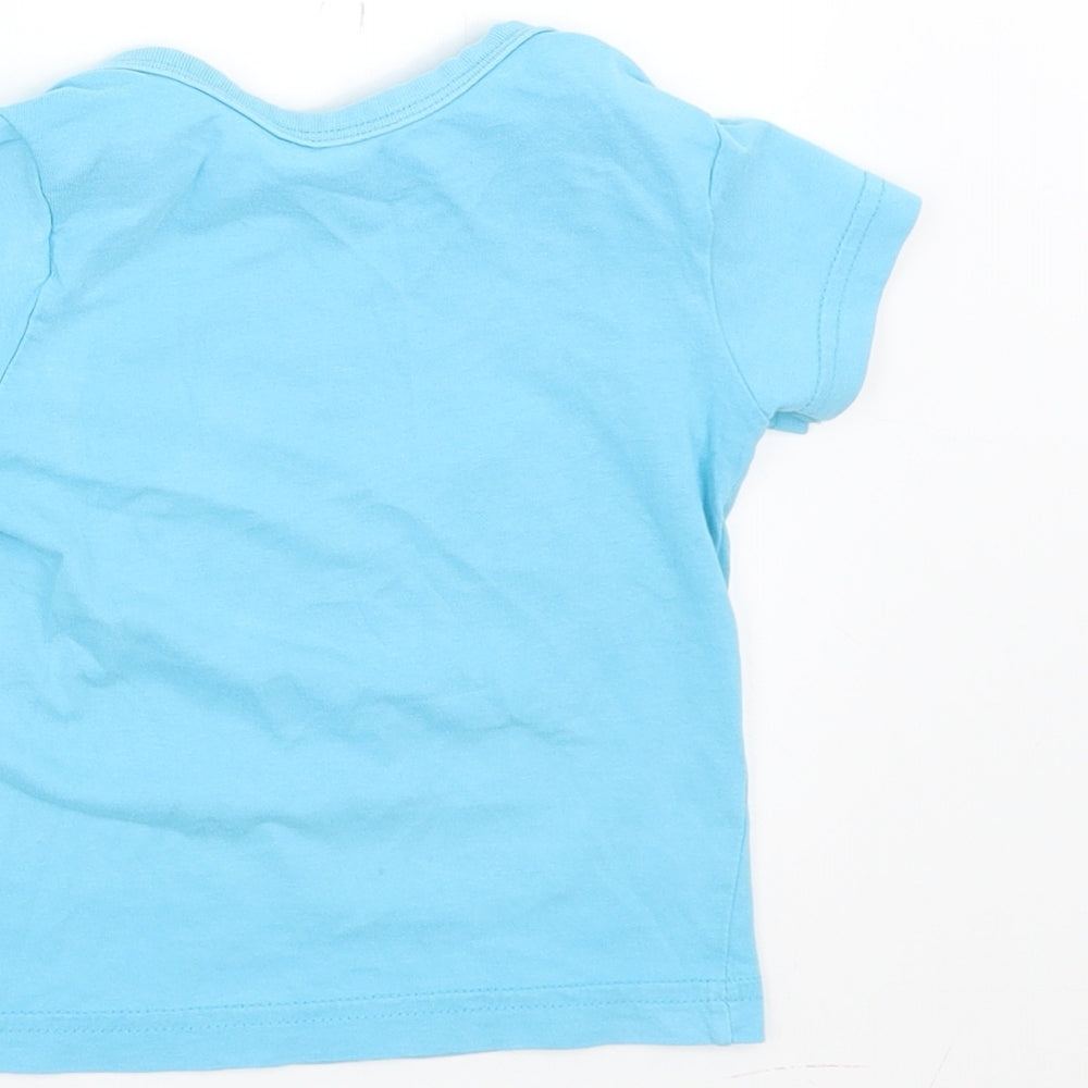 BHS Baby Blue   Basic T-Shirt Size 9-12 Months  - cheeky monster