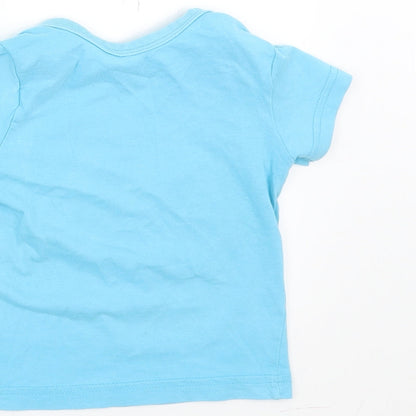 BHS Baby Blue   Basic T-Shirt Size 9-12 Months  - cheeky monster
