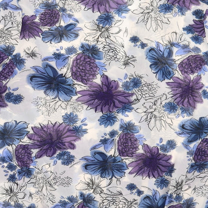 Originals Womens Blue Floral  Basic Blouse Size 16  - sheer