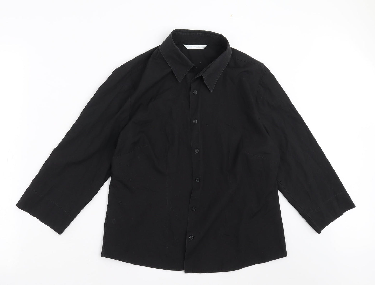 AMARANTO Womens Black   Basic Button-Up Size 16