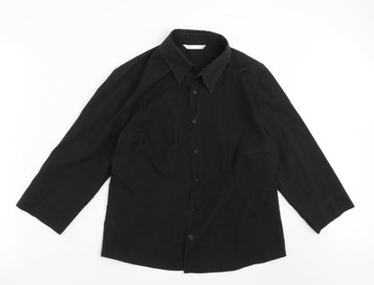 AMARANTO Womens Black   Basic Button-Up Size 16