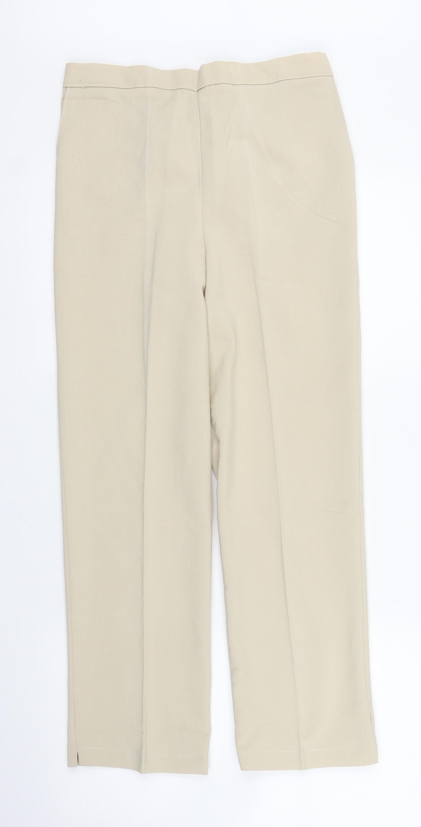 Womens UK Size 12 Preworn Regular Fit Capri Beige Trousers
