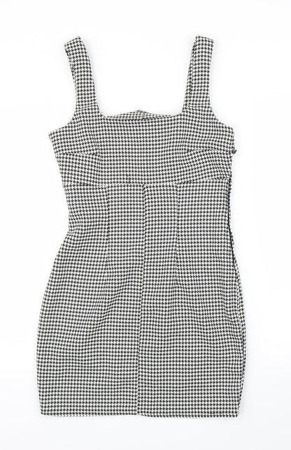 H&M Womens Black Houndstooth  Sheath  Size 10