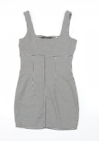 H&M Womens Black Houndstooth  Sheath  Size 10