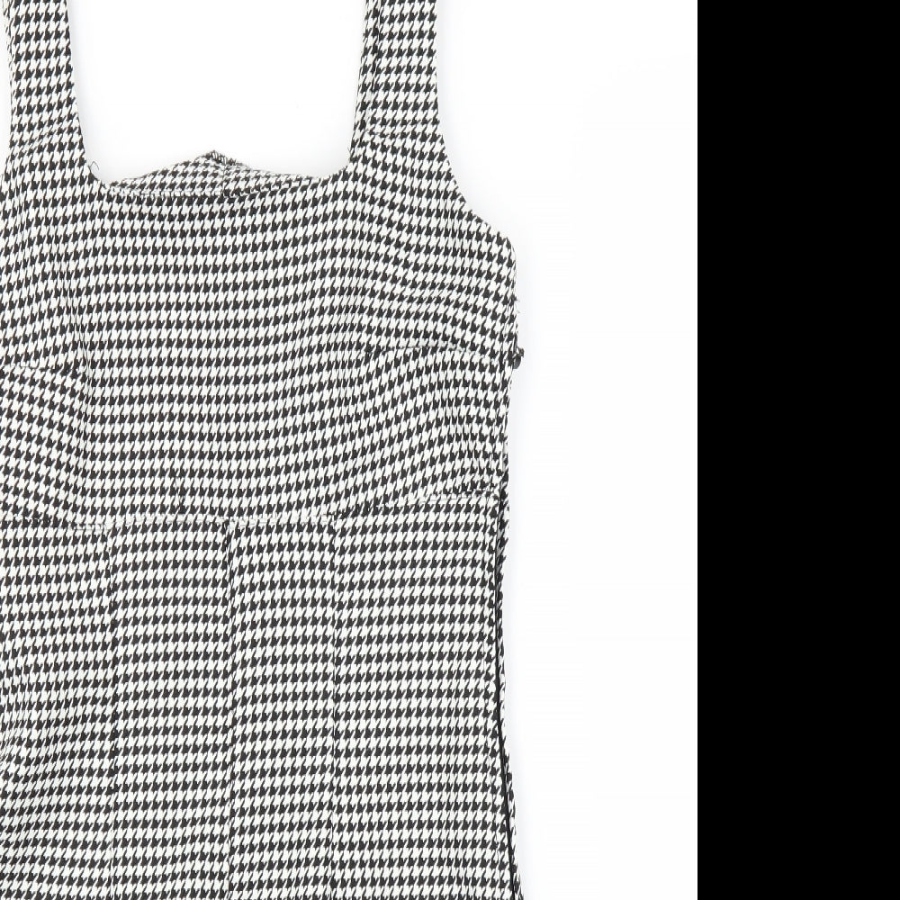 H&M Womens Black Houndstooth  Sheath  Size 10