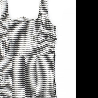 H&M Womens Black Houndstooth  Sheath  Size 10