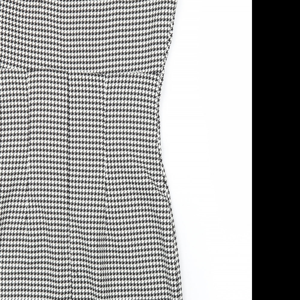 H&M Womens Black Houndstooth  Sheath  Size 10