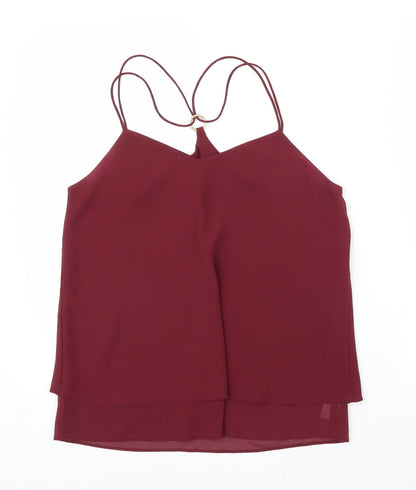 Womens UK Size 10 New Look Purple Basic Blouse