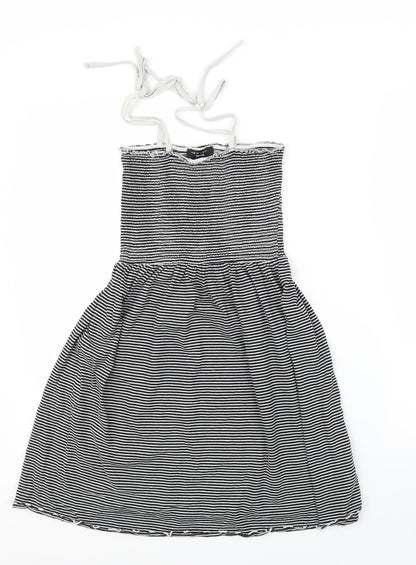 New Look Womens Black Striped  A-Line  Size 10
