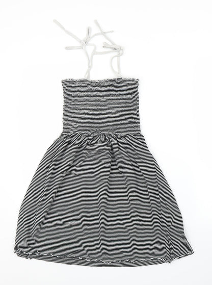 New Look Womens Black Striped  A-Line  Size 10